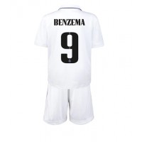 Real Madrid Karim Benzema #9 Fotballklær Hjemmedraktsett Barn 2022-23 Kortermet (+ korte bukser)